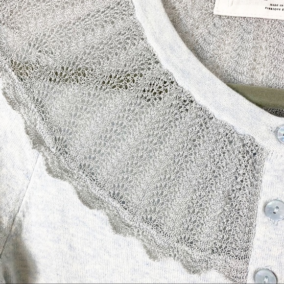 SPARROW Anthropologie Shimmer Fan Cardigan Sweater Button Blue XS - Picture 8 of 11